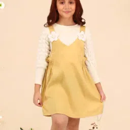 Cutecumber Girls Yellow Embellished Full Sleeves Party Dresses-image-33