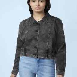 SF Jeans by Pantaloons Black Cotton Regular Fit Jacket-image-21