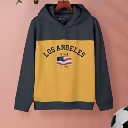 HELLCAT Kids Dark Grey & Mustard Color Block Full Sleeves T-Shirt-image-32