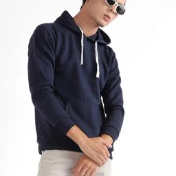 Campus Sutra Blue Cotton Regular Fit Colour Block Hooded Sweatshirt-image-51