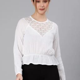 Oxolloxo White Cotton Regular Fit Top-image-91