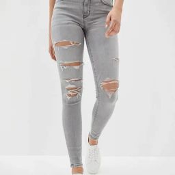 American Eagle Outfitters Grey Cotton Mid Rise Jeans-image-71