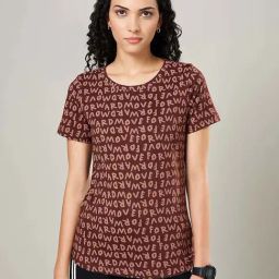 Ajile by Pantaloons Brown Cotton Printed T-Shirt-picture-22