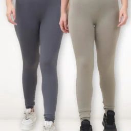 Gracit Grey & Pista Green Solid Tights (Pack of 2)-image-10