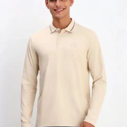 Allen Solly Beige Cotton Regular Fit Polo T-Shirt-image-27