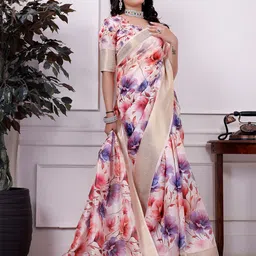 Sadika Floral Printed Zari Kanjeevaram Saree-image-83