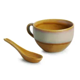 ExclusiveLane 'The Eclipsed Two' Soup Bowls With Spoons Dual Glazed Studio Pottery In Ceramic (2) image 4