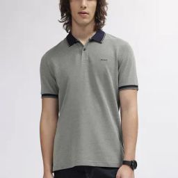 GANT Solid Polo Neck Regular Fit T-Shirt-image-38