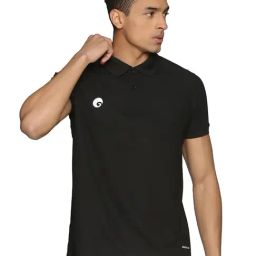 Omtex Black Regular Fit Solid Polo T-Shirt-image-41