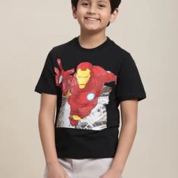 Kidsville Iron Man Printed Black Regular Fit T-Shirt For Boys-image-29