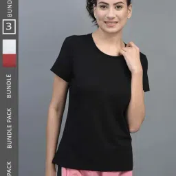 Dollar Black & Maroon Cotton Sports T-Shirt - Pack Of 3-image-4