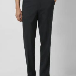Van Heusen Black Regular Fit Checks Trousers-image-33