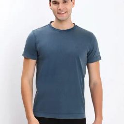 Allen Solly Blue Regular Fit Texture T-Shirt-picture-15