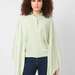 Iti Mandarin Collar Flared Sleeve Kaftan Top-image-76