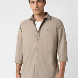 Van Heusen Beige Cotton Slim Fit Shirt-picture-28