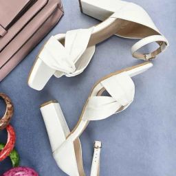 Jove Women's Off White Ankle Strap Sandals-image-23