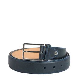 James Aston Navy Leather Waist Belt for Men-image-63