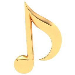P.C. Chandra Jewellers 14k Yellow Gold Quaver Musical Note Pendant-image-88