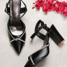 Pelle Albero Women's Black Ankle Strap Sandals-image-53