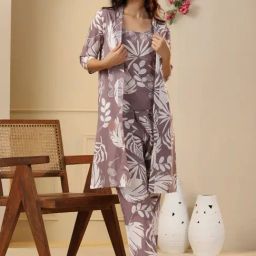 SAY Purple Printed Pyjamas Set-image-62