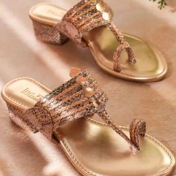 Inc.5 Women's Rose Gold Kolhapuri Sandals-image-68