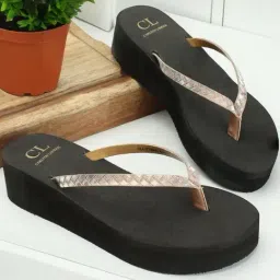 Carlton London Women's Rose Gold Thong Wedges-image-42