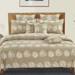 Swayam Brown Cotton Blend Floral King Bed Sheets 2 Pillow Covers-image-68