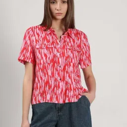 Vero Moda Pink Regular Fit Printed Shirt-image-48