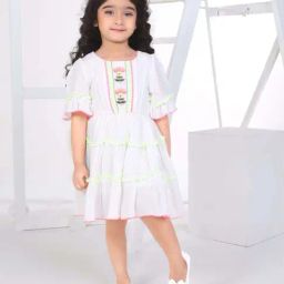 Peppermint Girls White Embroidery Dress-image-55