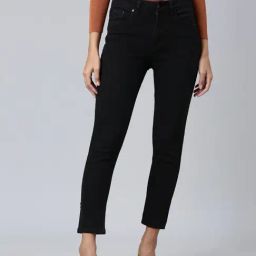 showoffff SHOWOFF Black Denim Boyfriend Fit Mid Rise Jeans-picture-5