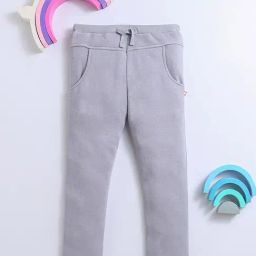 Nino Bambino Kids Light Grey Solid Trackpants-image-82