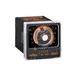 Selec Analog Timers 0.05 sec to 300 Hours 250 V AC or 24 V DC 2 C/O SPDT Panel Mount, 55XU-P8-G-14