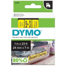 DYMO 24mm x 7m Roll Black Print on Yellow Tape Self-Adhesive Printer Label, ‎53718-image-65