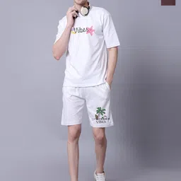 Lazy Lush Pack Of 2 Printed Pure Cotton T-shirt With Shorts Co-Ords-98