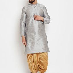 SOJANYA Men Grey Solid A-Line Kurta-image-63