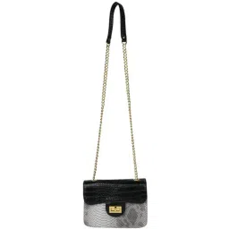 Giordano Interim Grey & Black Textured Medium Sling Handbag-34