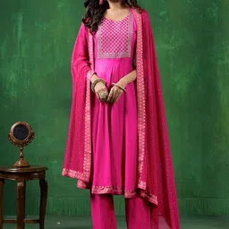 Sangria Embroidered Kurta & Trouser With Dupatta-picture-44