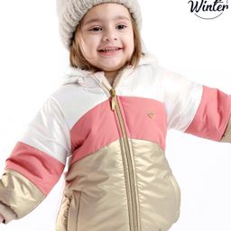 Babyoye Full Sleeves Padded Sherpa Lined Jacket With Hood - Multicolour-picture-1