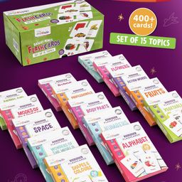 Intelliskills Bright Minds Set of 15 Flashcards | Alphabet, Numbers, Shapes, Colours, Fruits, Vegetables, Body, Actions, Animals, Birds, Flowers, Transport, Workers, Space | Multicoloured | For Gifting | Educator Recommended | BIS Certified-7