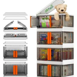 JD FRESH 4 Unit Transparent Double Door Cupboard for Storage - Transparent-19