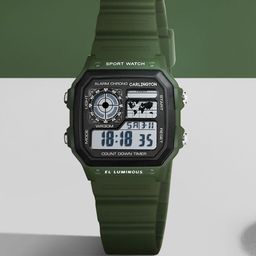 CARLINGTON Unisex Kids Dial & Straps Digital Multi Function Watch Junior 321 Green-45