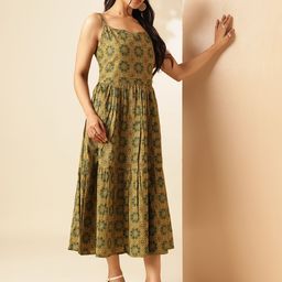 Vbuyz Print Fit & Flare Midi Dress-picture-30