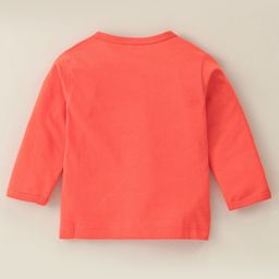 Doreme Single Jersey Full Sleeves Front Open Vest with Kitty Print - Orange image 2