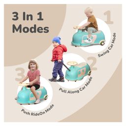 R for Rabbit Iya Iya Caravan Swing Car With Led Wheels & ABEC7 Bearing - Beige image 2