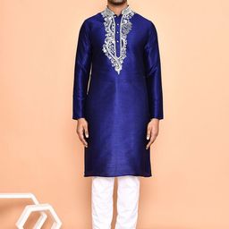 Arihant Rai Sinha Men Floral Embroidered Regular Thread Work Kurta with Pyjamas-10