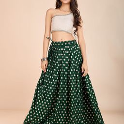 Tasarika Girls Embroidered Ready to Wear Lehenga &-image-56