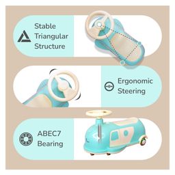 R for Rabbit Iya Iya Caravan Swing Car With Led Wheels & ABEC7 Bearing - Beige image 4