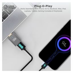 case magic case-magic PD 120W USB C to USB A 3.1 Female OTG Adapter Converter | Fast Charging Connector, 10Gbps High-Speed Data Sync, Zinc Alloy Shell for iPhone 16/15 iPad, MacBook, Laptop & Type C Device image 4