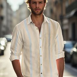 WROGN Men Comfort Slim Fit Striped Cotton Casual Shirt-image-31