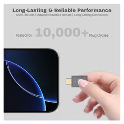 case magic case-magic PD 120W USB C to USB A 3.1 Female OTG Adapter Converter | Fast Charging Connector, 10Gbps High-Speed Data Sync, Zinc Alloy Shell for iPhone 16/15 iPad, MacBook, Laptop & Type C Device image 5